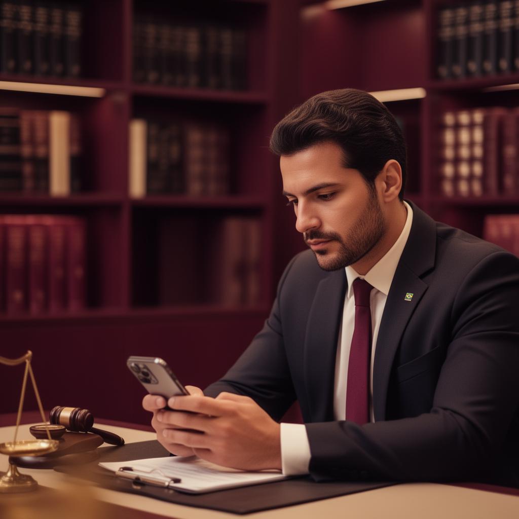 Advogado utilizando Pocket Jurídico no smartphone